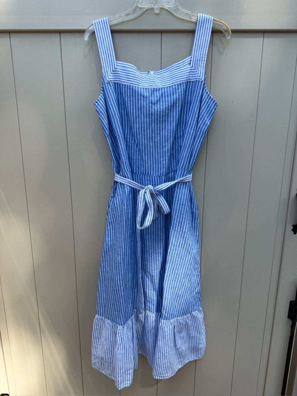 Talbots Blue and White Striped Midi tank dress size 12